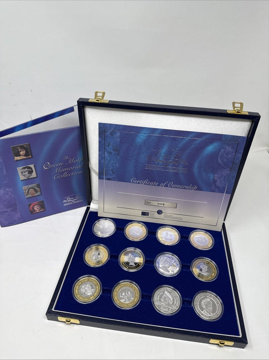 Exclusive Coins The Queen Mother 9.25  Silver Crown Collection 12 Crowns 8 With 24k Plate