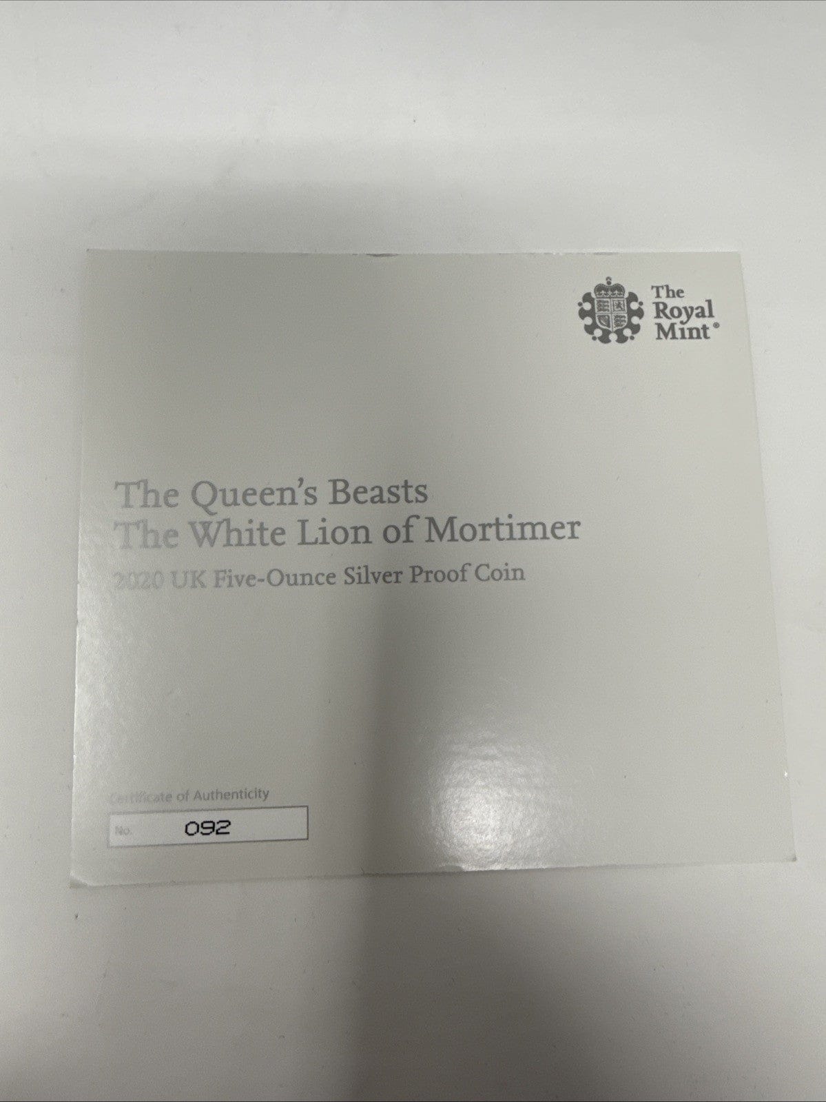 Exclusive Coins The Queens Beast 2020  The White Lion Of Mortimer Silver Proof 5oz Coin