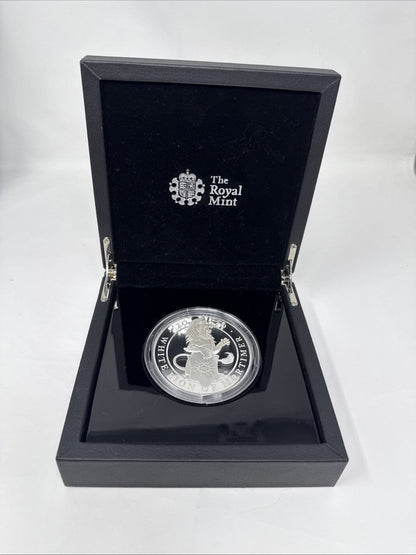Exclusive Coins The Queens Beast 2020  The White Lion Of Mortimer Silver Proof 5oz Coin