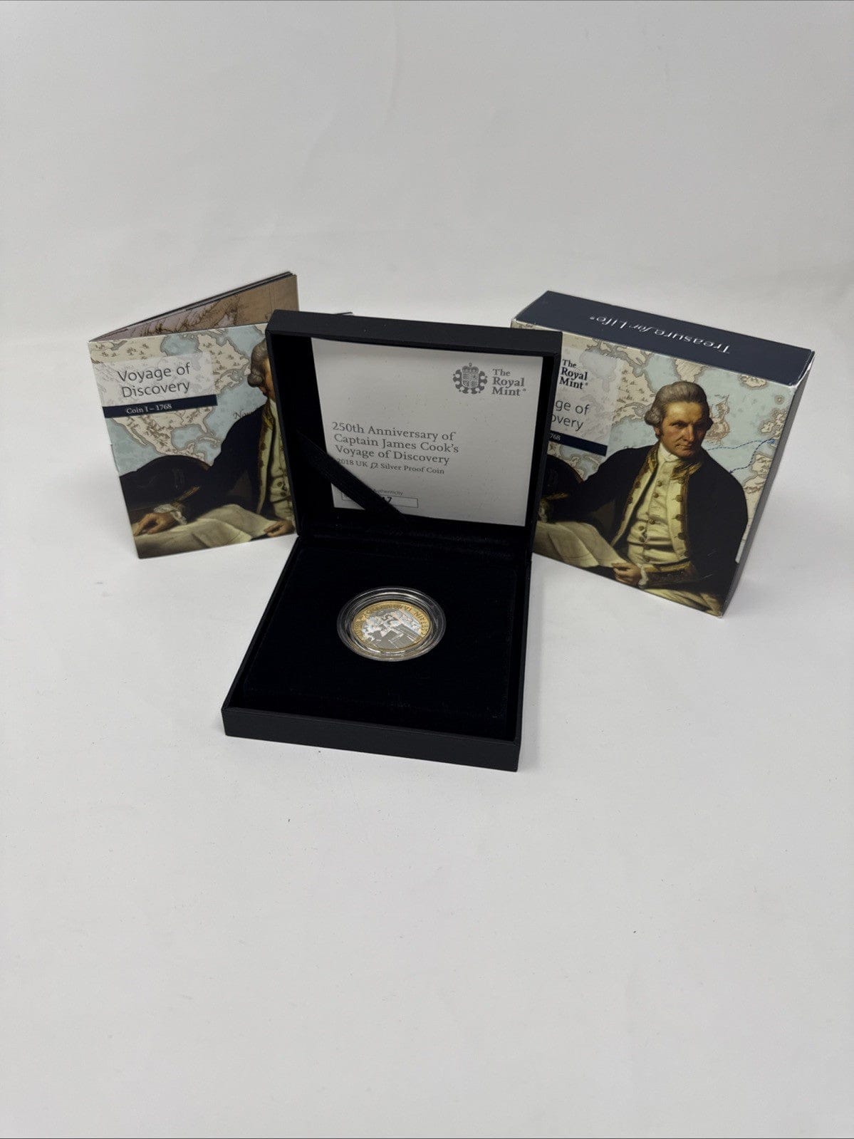 Exclusive Coins UK 2018 £2 Captain James Cook Voyage of Discovery I Silver Proof 1768-2018 