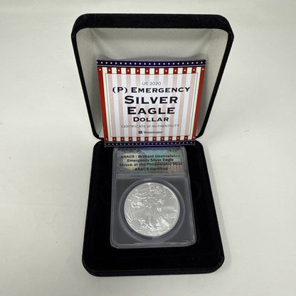 Exclusive Coins US 2020 (P) Emergency Issue Silver Eagle $1 Dollar Coin Philadelphia Mint 1oz