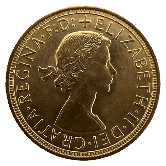 The Royal Mint Coins 1957 British Gold Sovereign – Queen Elizabeth II (First Portrait)