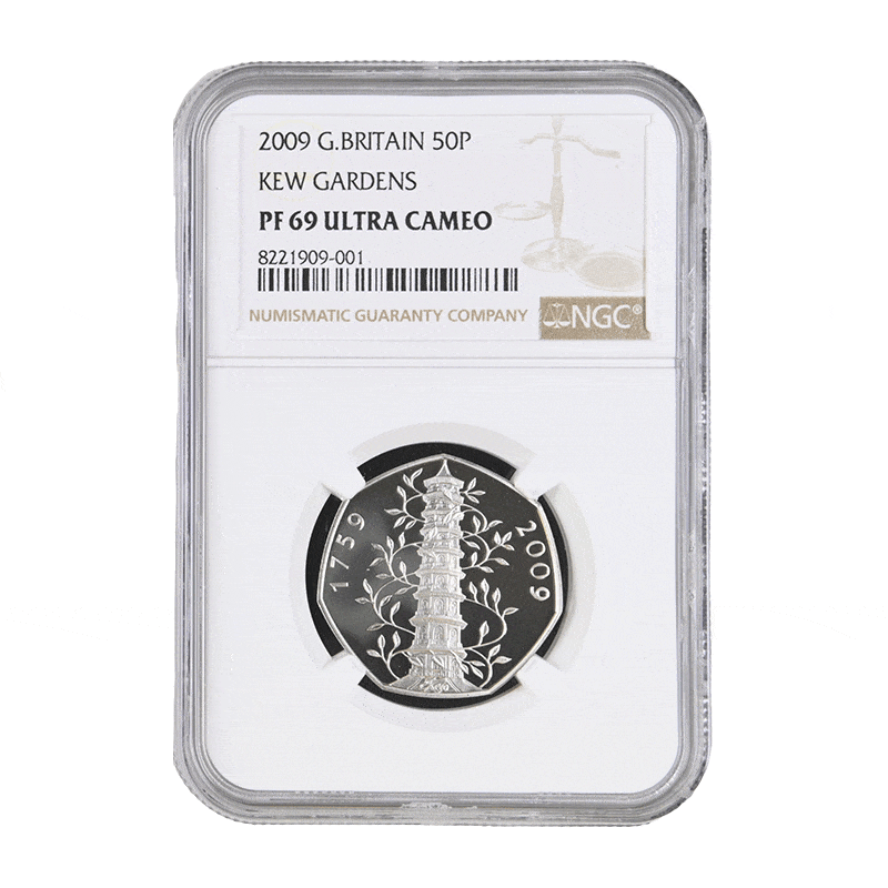 The Royal Mint Coins 2009 Kew Gardens Fifty Pence Proof NGC PF 69 Ultra Cameo