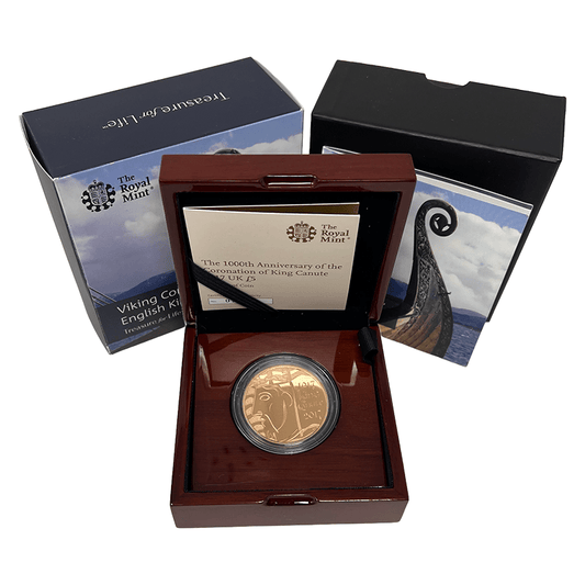 The Royal Mint Coins 2017 King Canute Gold Proof £5 Coin – 1000th Anniversary of Coronation
