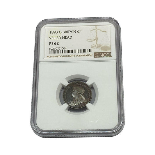 The Royal Mint Coins 1893 Queen Victoria Proof Sixpence NGC PF62