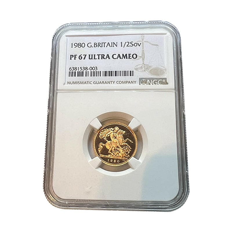 The Royal Mint Coins 1980 Gold Half Sovereign Proof - NGC - PF 67 Ultra Cameo