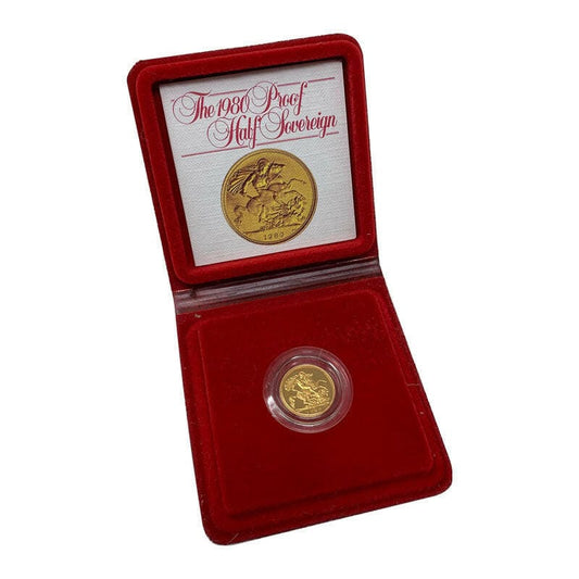 The Royal Mint Coins 1980 Gold Half Sovereign Proof - Queen Elizabeth II - The Royal Mint