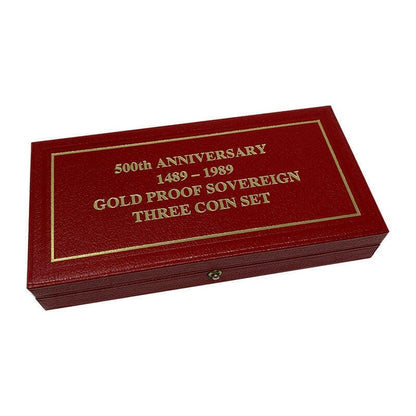 The Royal Mint Coins 1989 Gold Three-Coin Proof Sovereign Set - Tudor Rose